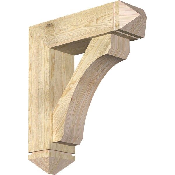Ekena Millwork Legacy Arts and Crafts Rough Sawn Bracket w/ Offset Brace, Douglas Fir, 8"W x 28"D x 32"H BKT0806X28X32LEC03RDF - main